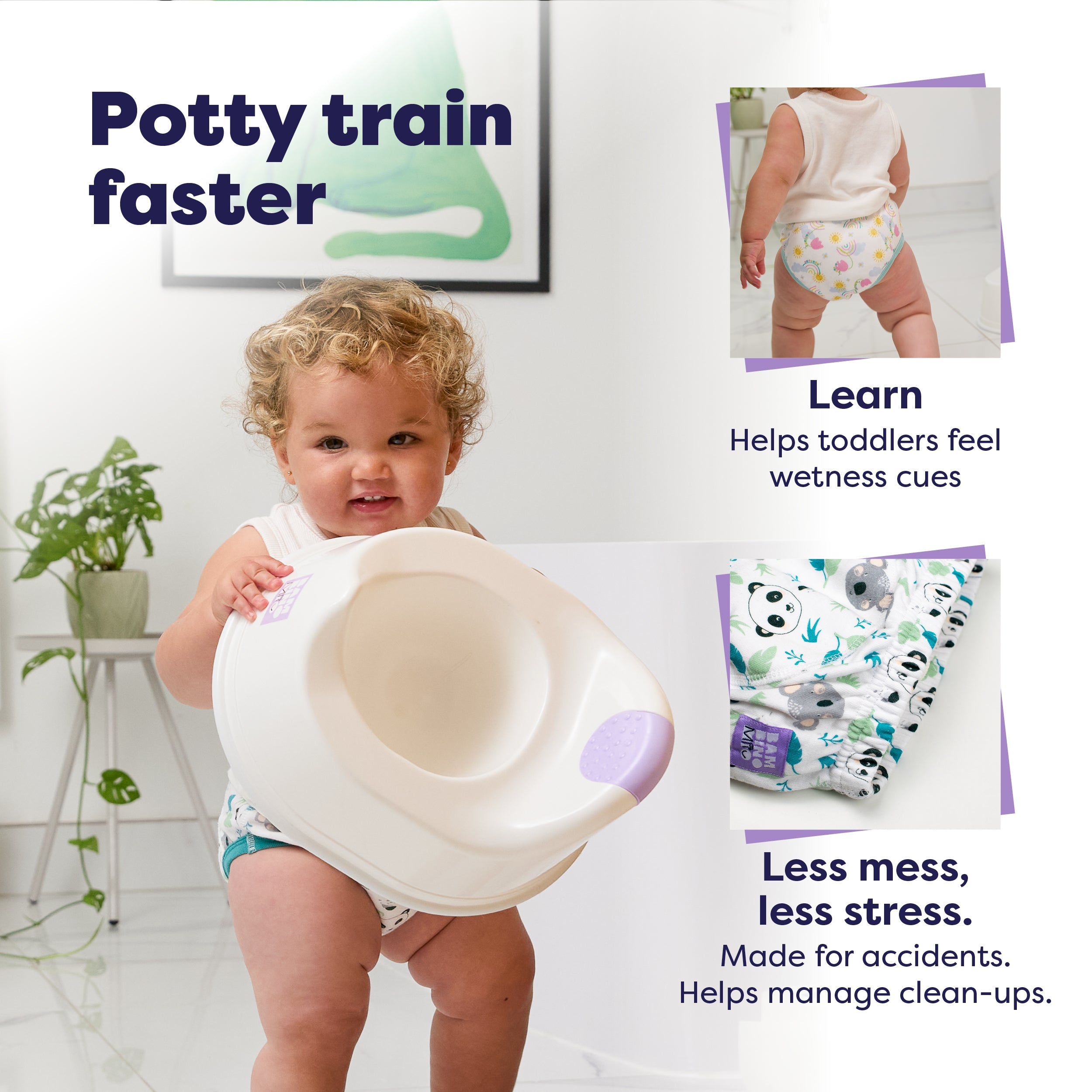 NEW: 3 Pack Reusable Potty Training Pants in Beary Cute - Elite Design