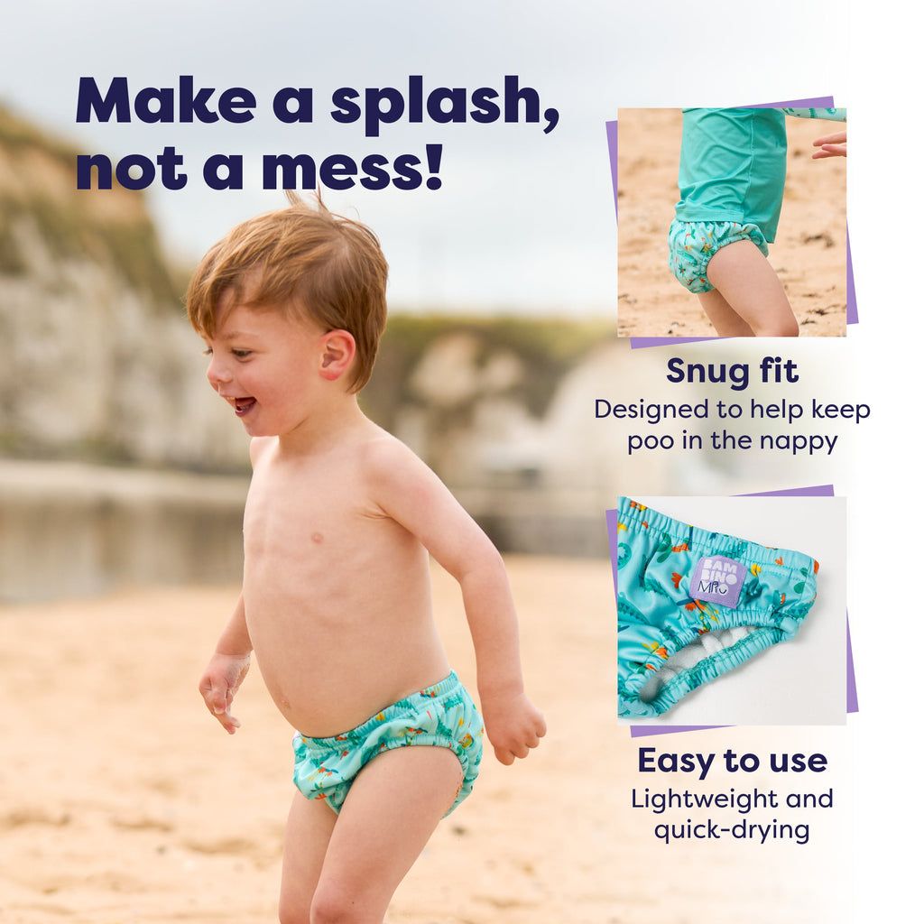 Reusable Swim Nappy in Crafty Croc
