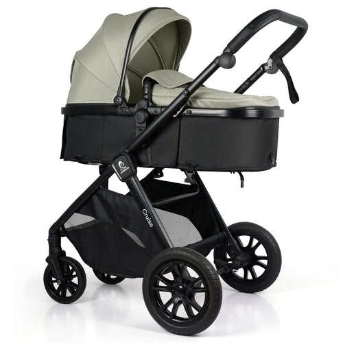 For Your Little One Cruise 3 In 1 Travel System With Car Seat And ISOFIX Base - Pebble Sage (Free Cupholder And Seat Liner Included!)