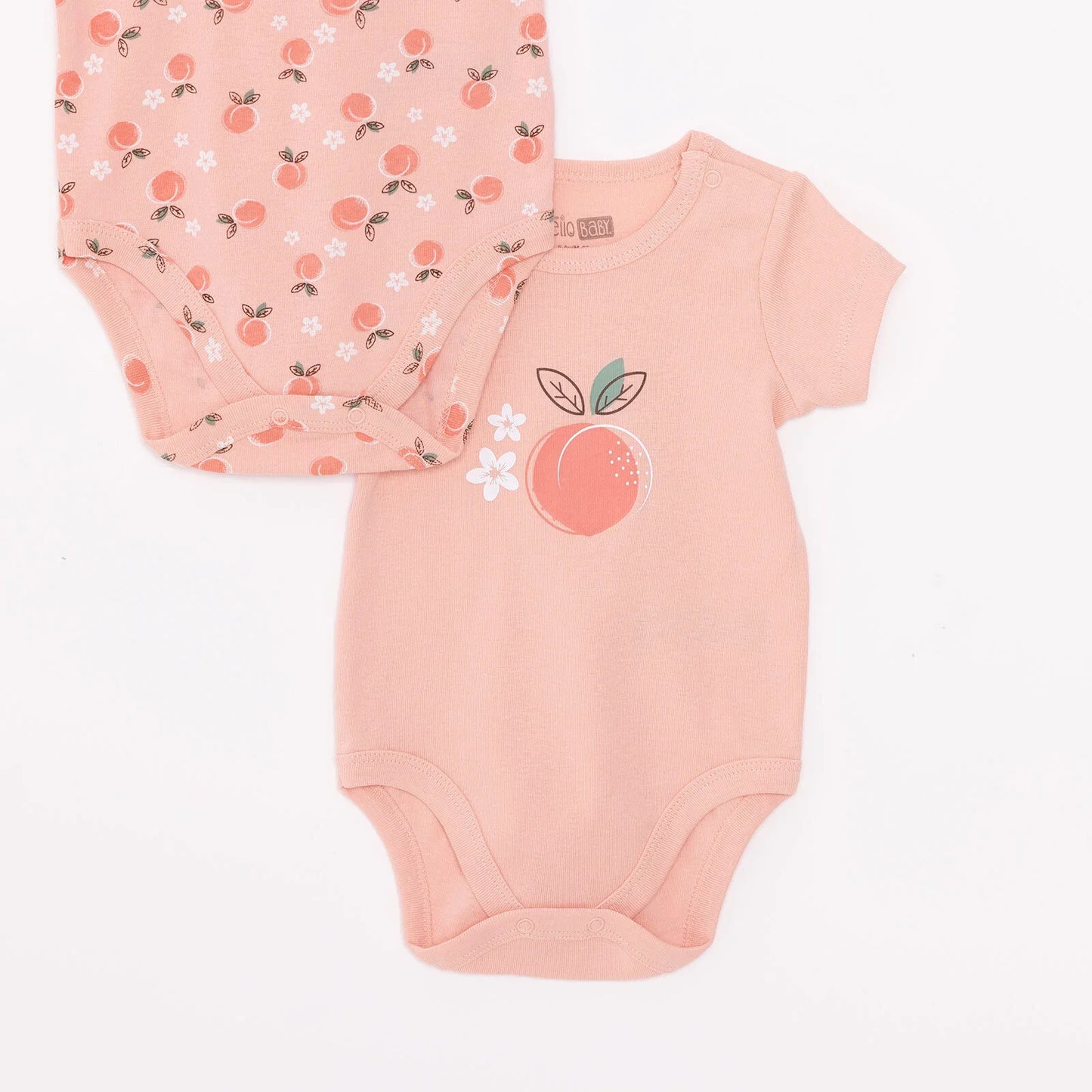 HelloBaby Baby Girl Short Sleeve Bodysuit 2 pcs - Pink