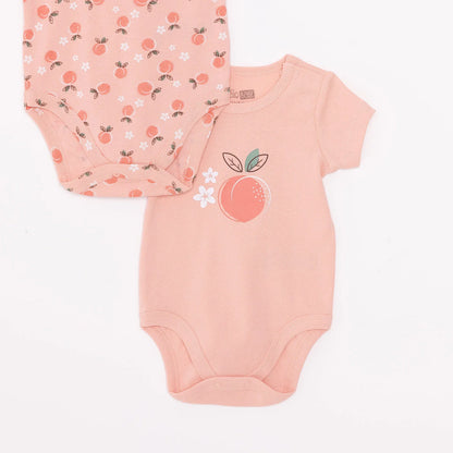 HelloBaby Baby Girl Short Sleeve Bodysuit 2 pcs - Pink