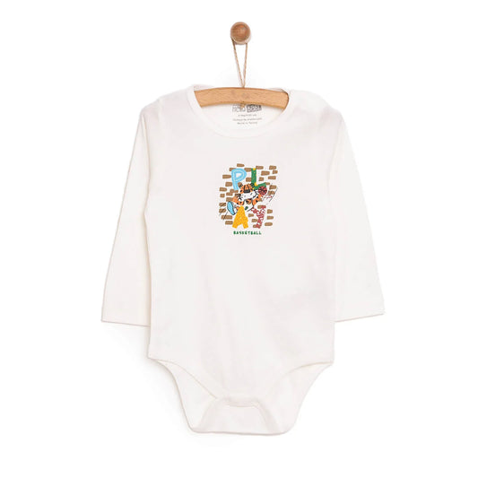 HelloBaby Baby Boy Long Sleeve Bodysuit - Beige