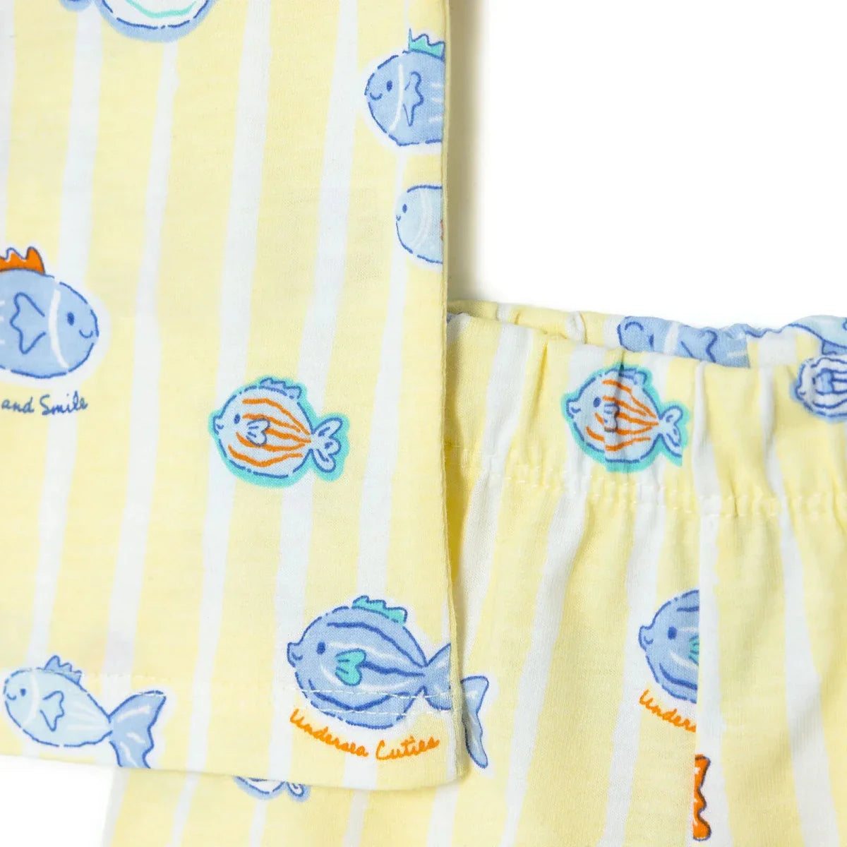 HelloBaby Boys Pyjamas Set Animal with Buttons Short Sleeve - Yellow