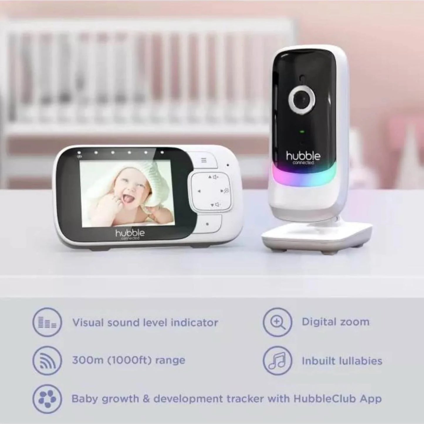 Hubble Nursery Pal Essentials 2.8" Video Baby Monitor White