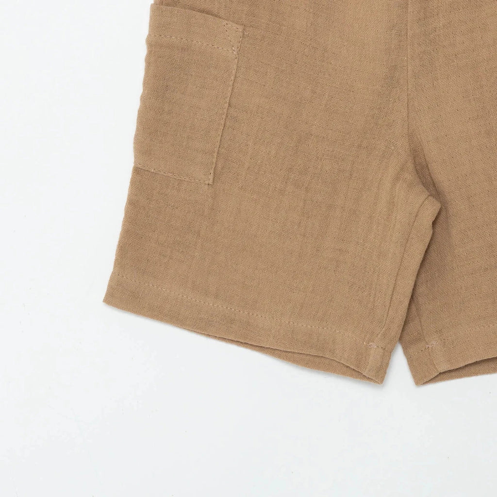 HelloBaby Boys Muslin Shorts - Brown