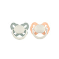 Mooma Clown & Butterfly Soothers 6-18 months Pack of 2 - Light Orange & River Green