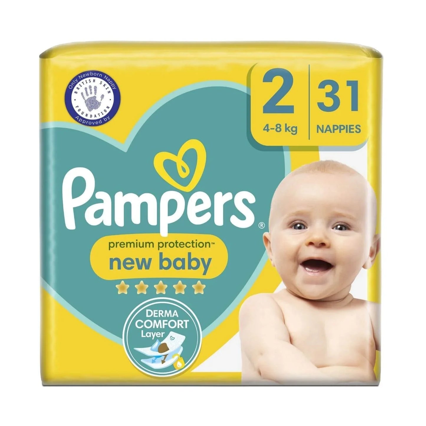 Pampers Premium Protection New Baby Size 2 Carry Pack - 31 nappies