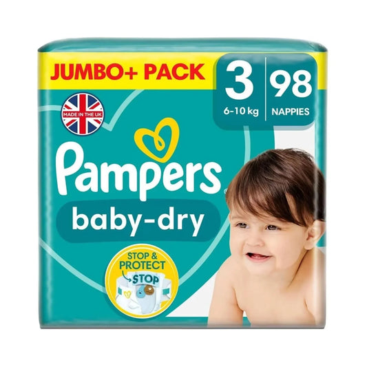 Pampers Baby Dry Size 3 Jumbo Pack - 98 nappies