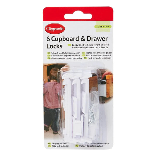Clippasafe Cupboard Locks Pack of 6