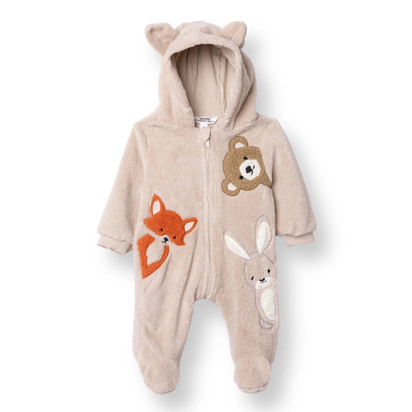 Midimod Newborn Welsoft Footed Jumpsuit - Ecru