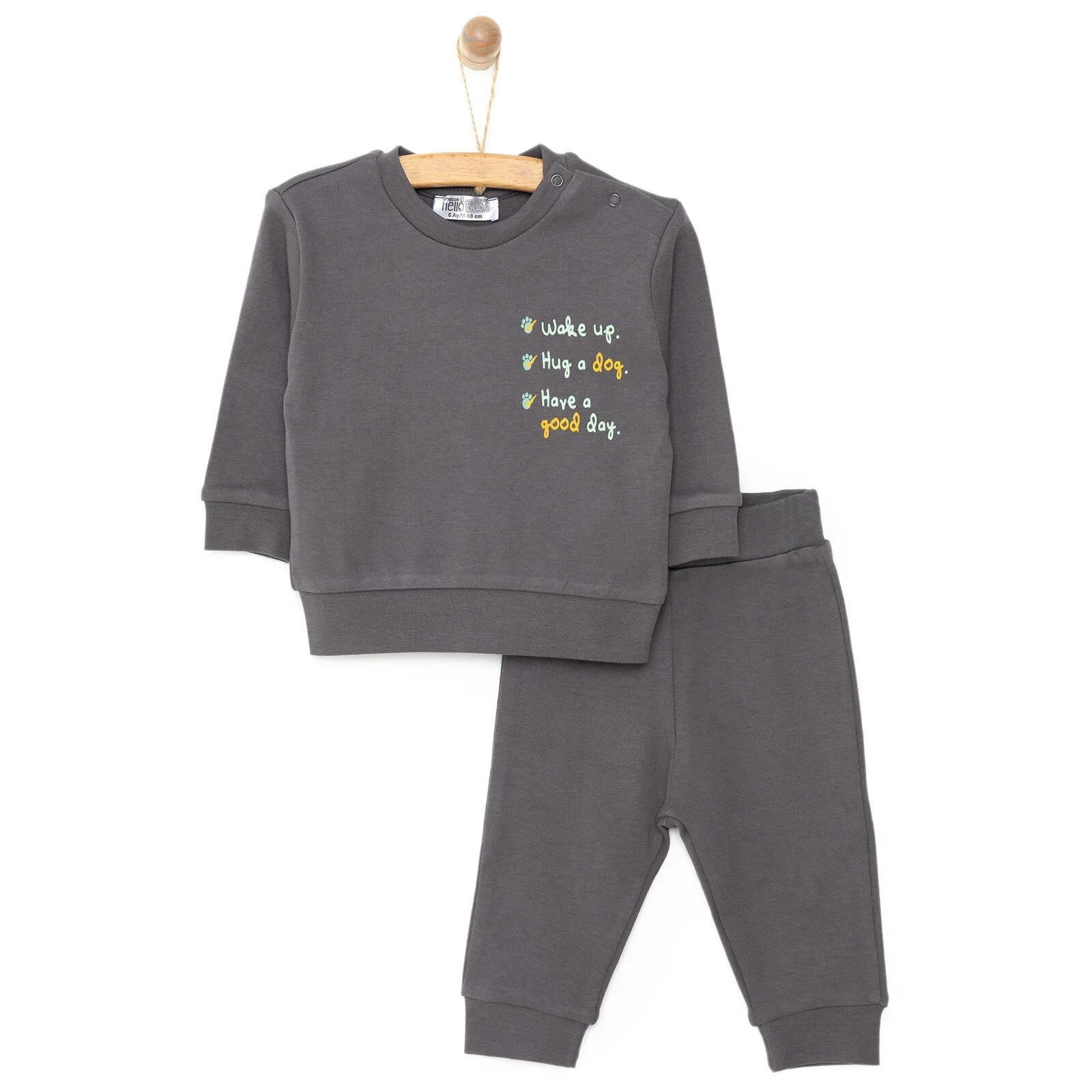 HelloBaby Basic Boy Text Printed Jogging - Anthracite
