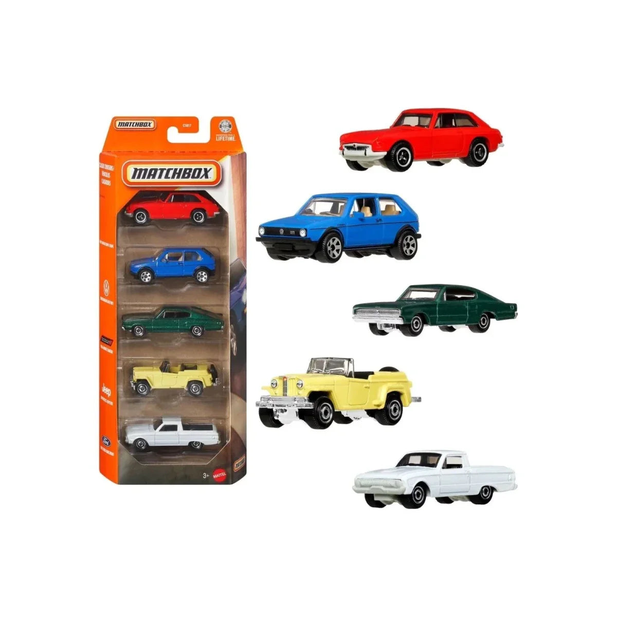 Matchbox 1:64 Scale Basic Cars 5 pcs Assorted