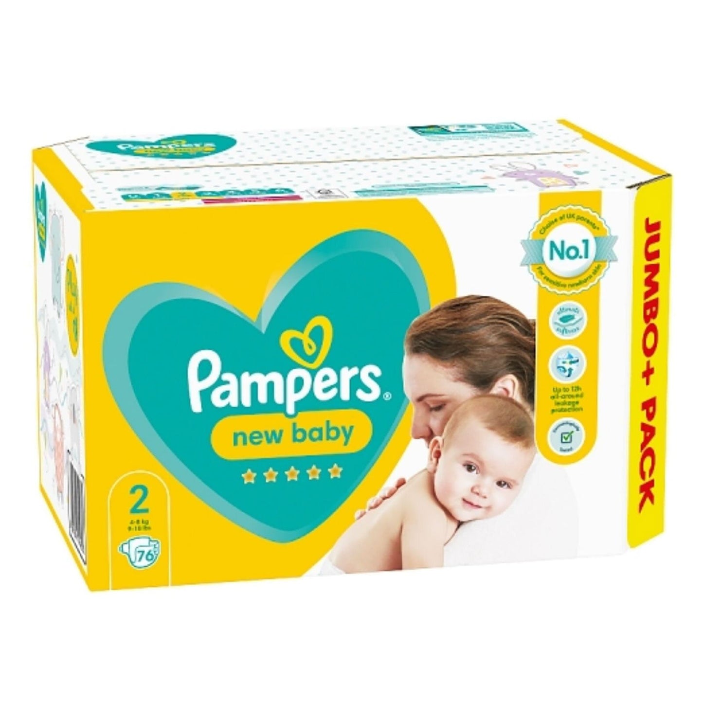 Pampers New Baby Size 2 Jumbo Pack - 76 nappies