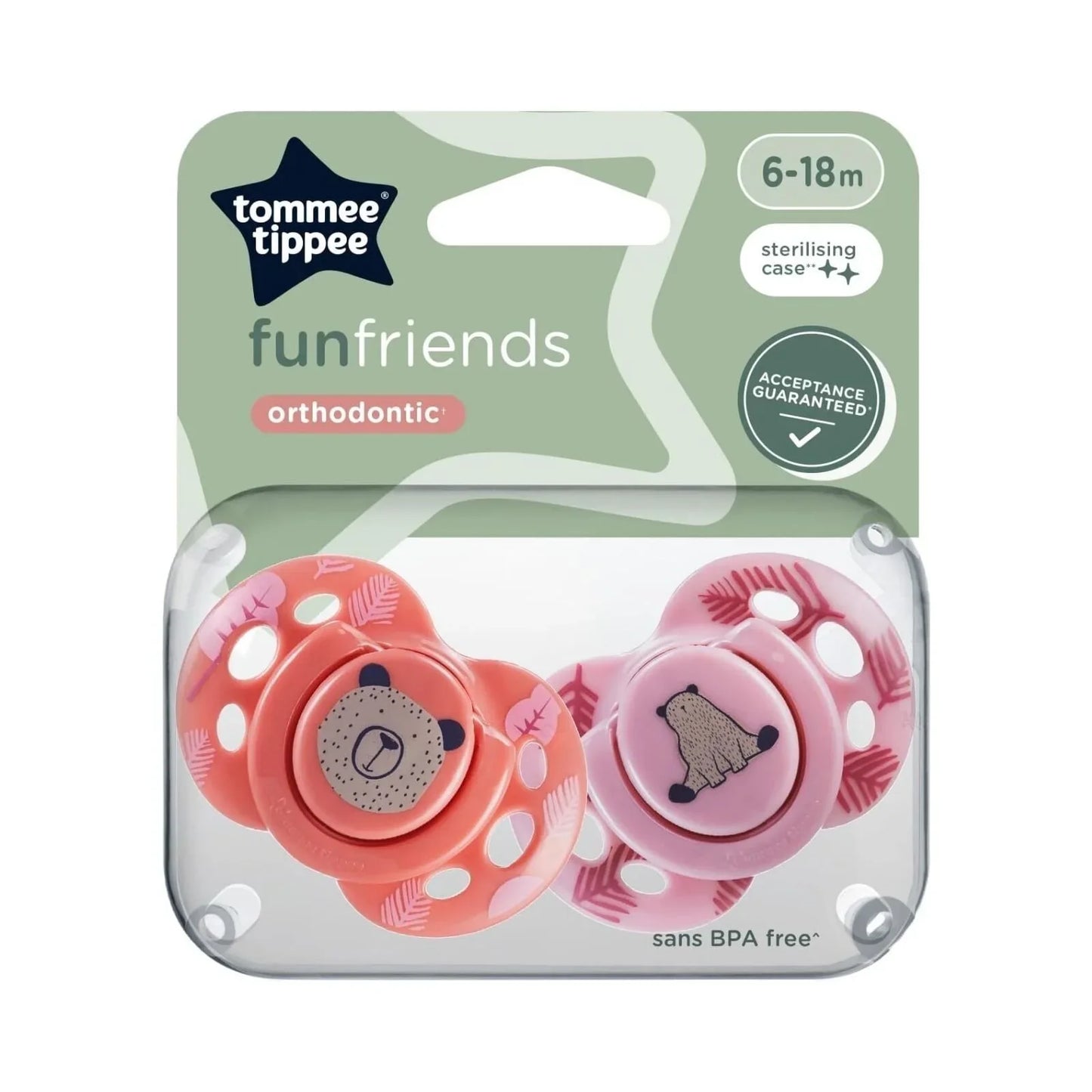 Tommee Tippee Fun Style Soother 6-18 months Pack of 2 Assorted