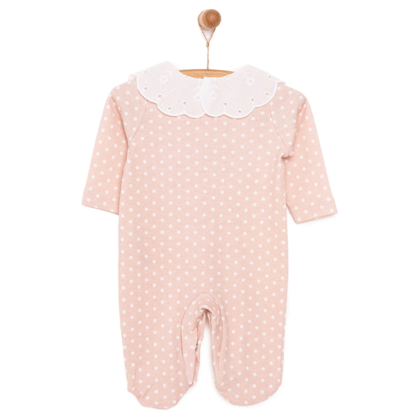 HelloBaby Newborn Girl Footed Jumpsuit - Salmon