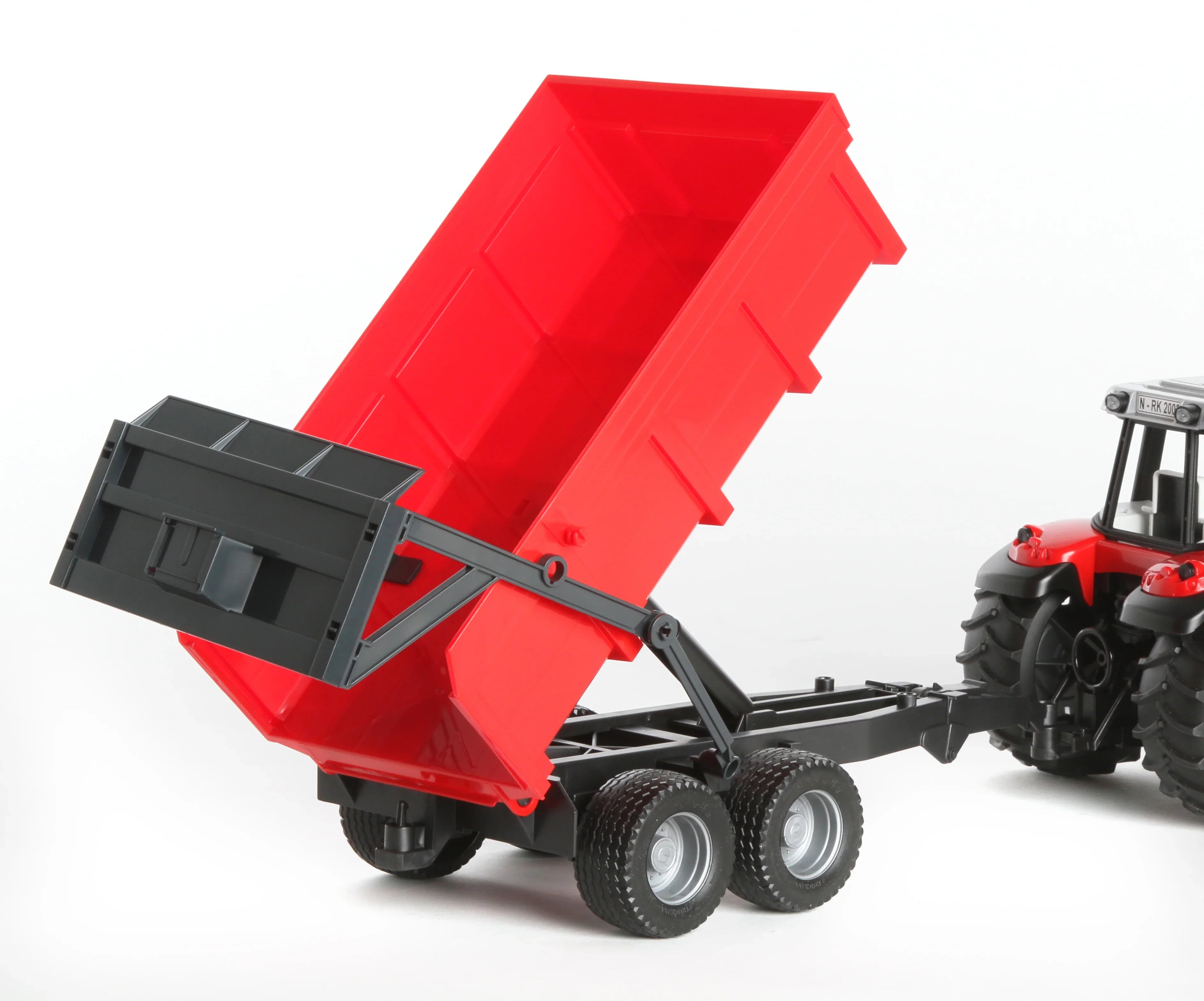Bruder Massey Ferguson 7480 with Tipping Trailer, Toy Tractor Scale 1:16