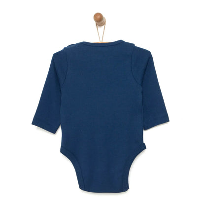 HelloBaby Baby Boy Long Sleeve Bodysuit - Navy Blue
