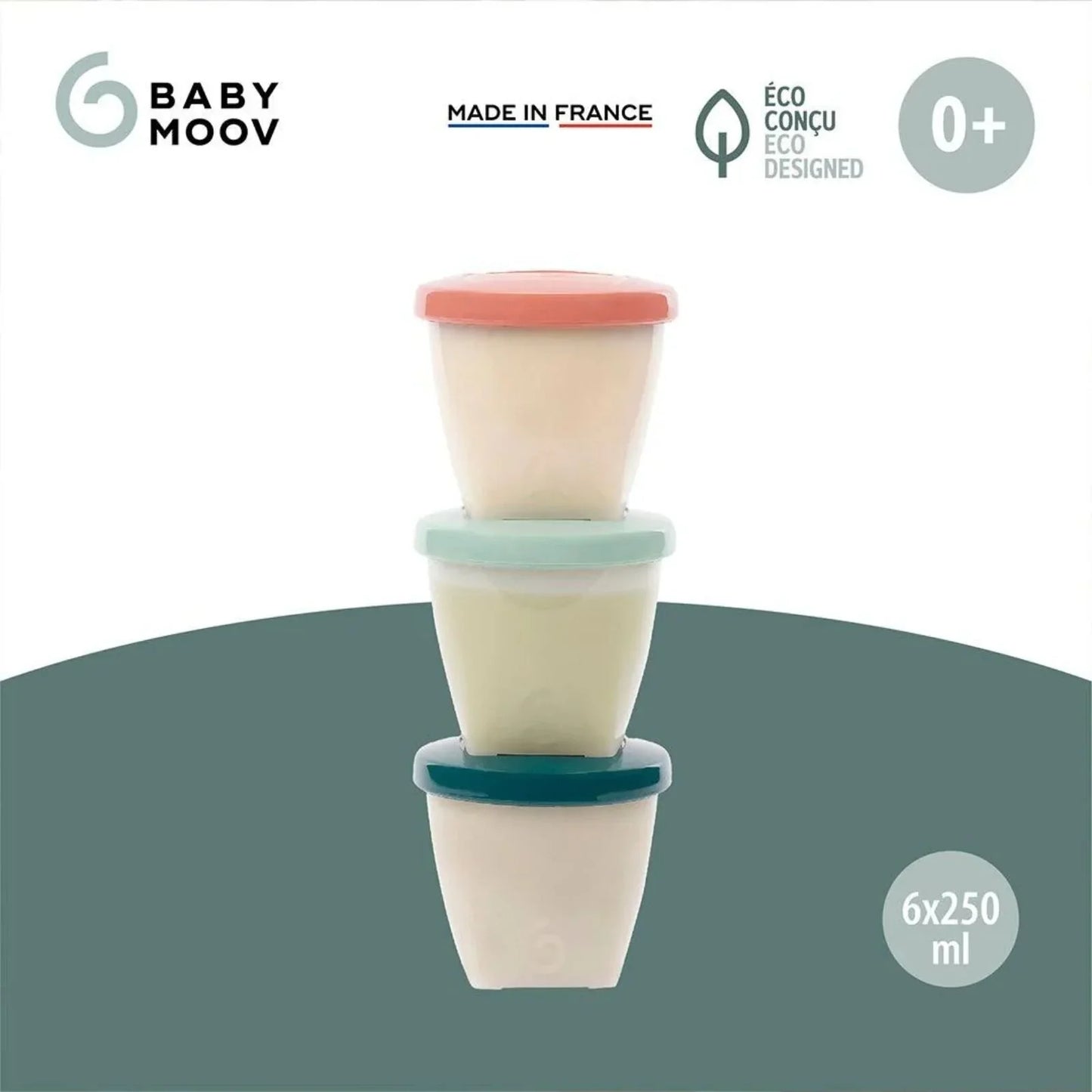Babymoov Bio-Sourced Babybols Food Containers 250ml Pack of 6