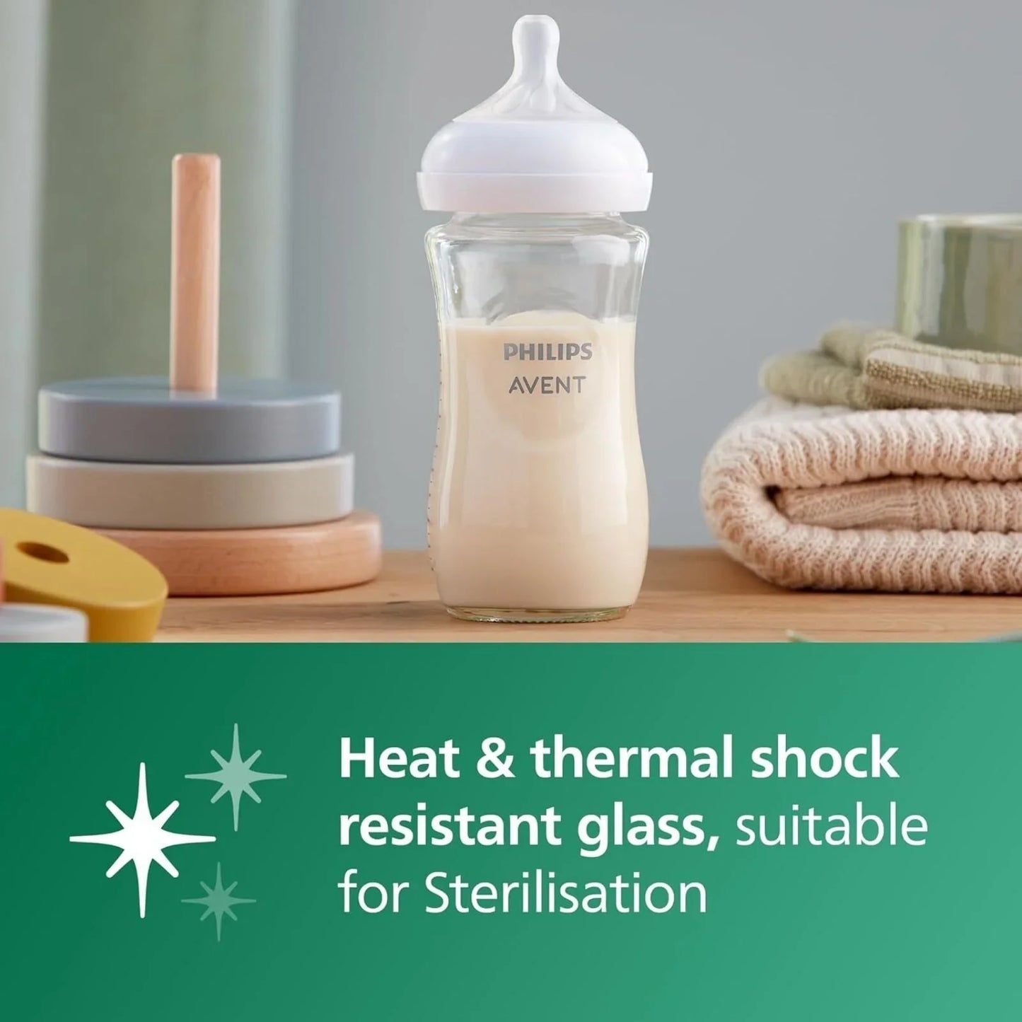 Philips Avent Natural Response Glass Bottle 3-6 months 240ml