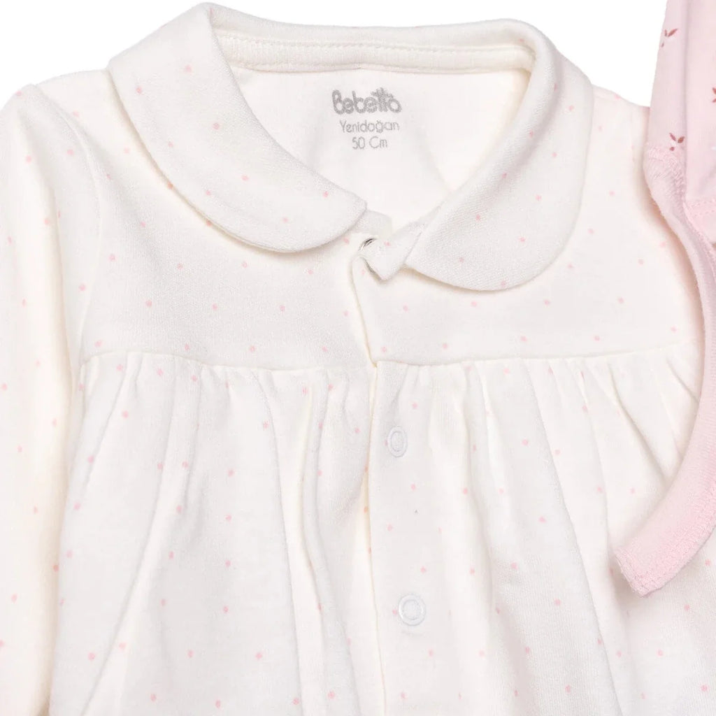 Bebetto 5 Piece "Cutie" Embroidered Baby Hospital Bag Set on a Hanger (Newborn)