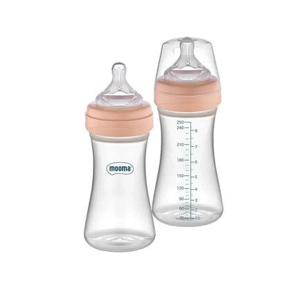 Mooma Kindy Bottle Medium Flow 6-18 months 250ml - Old Rose