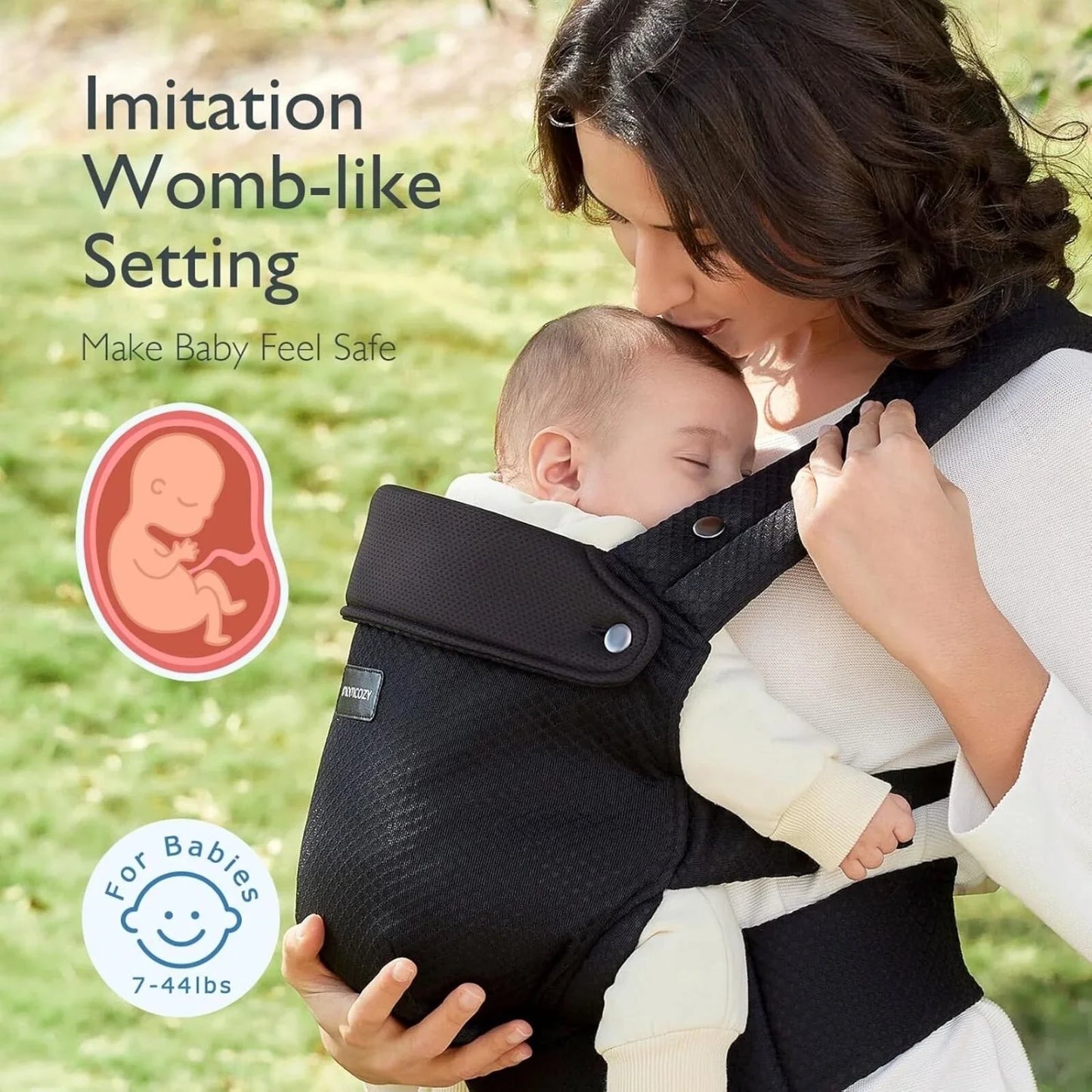 Momcozy Baby Carrier Newborn to Toddler Air Mesh - Black