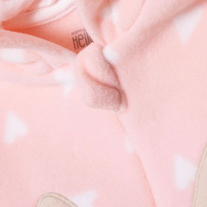 HelloBaby Newborn Polar Footed Jumpsuit - Pink Printed