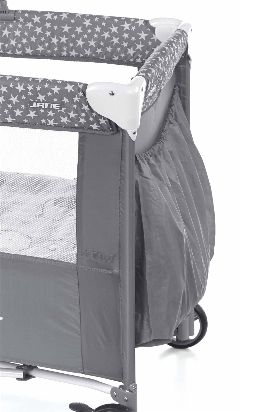 Jane Duo Level Toys Travel Cot – Two-Tier Design with Activity Arch, Stars