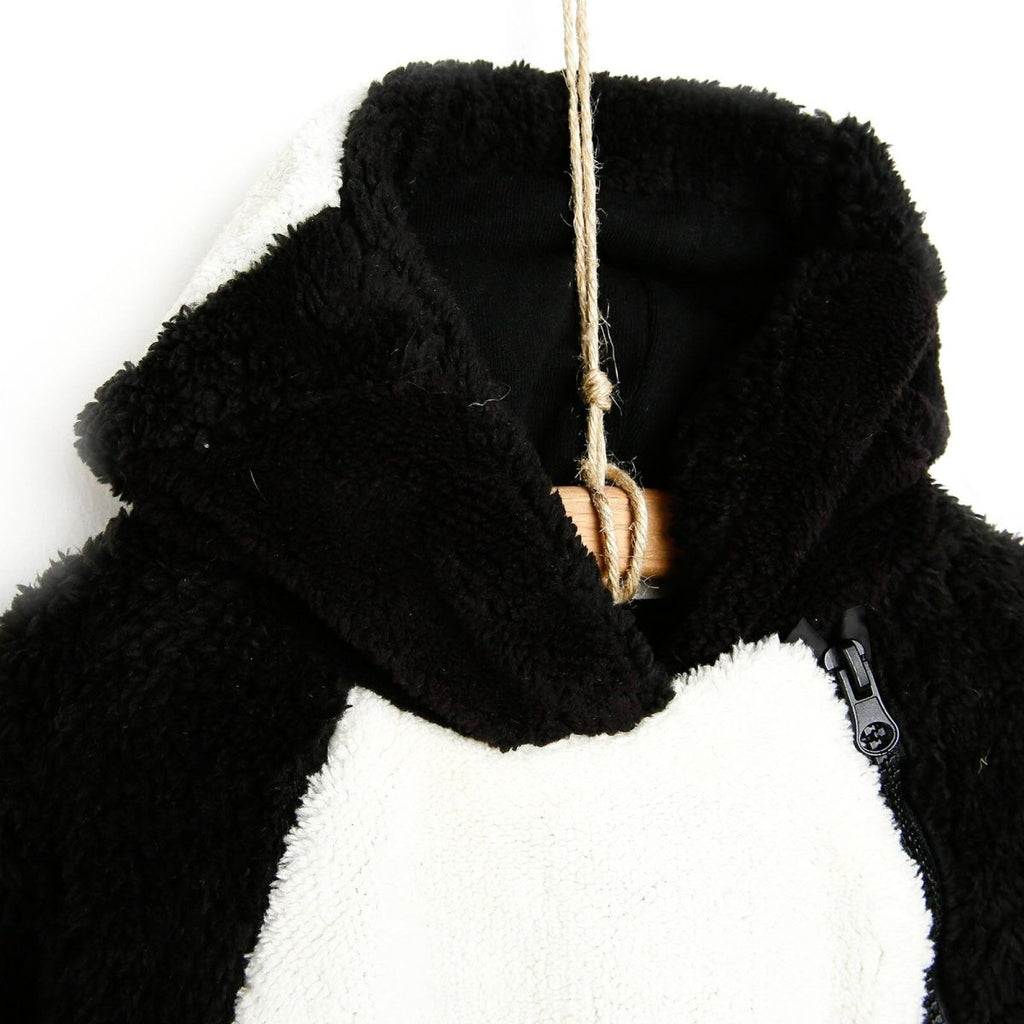Midimod Newborn Welsoft Penguin Footed Jumpsuit - Black