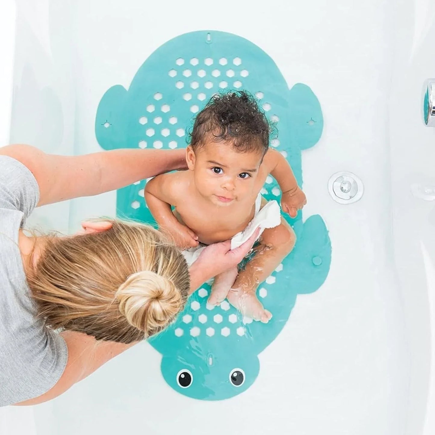 Infantino 2-in-1 Bath Mat & Storage Basket Turtle