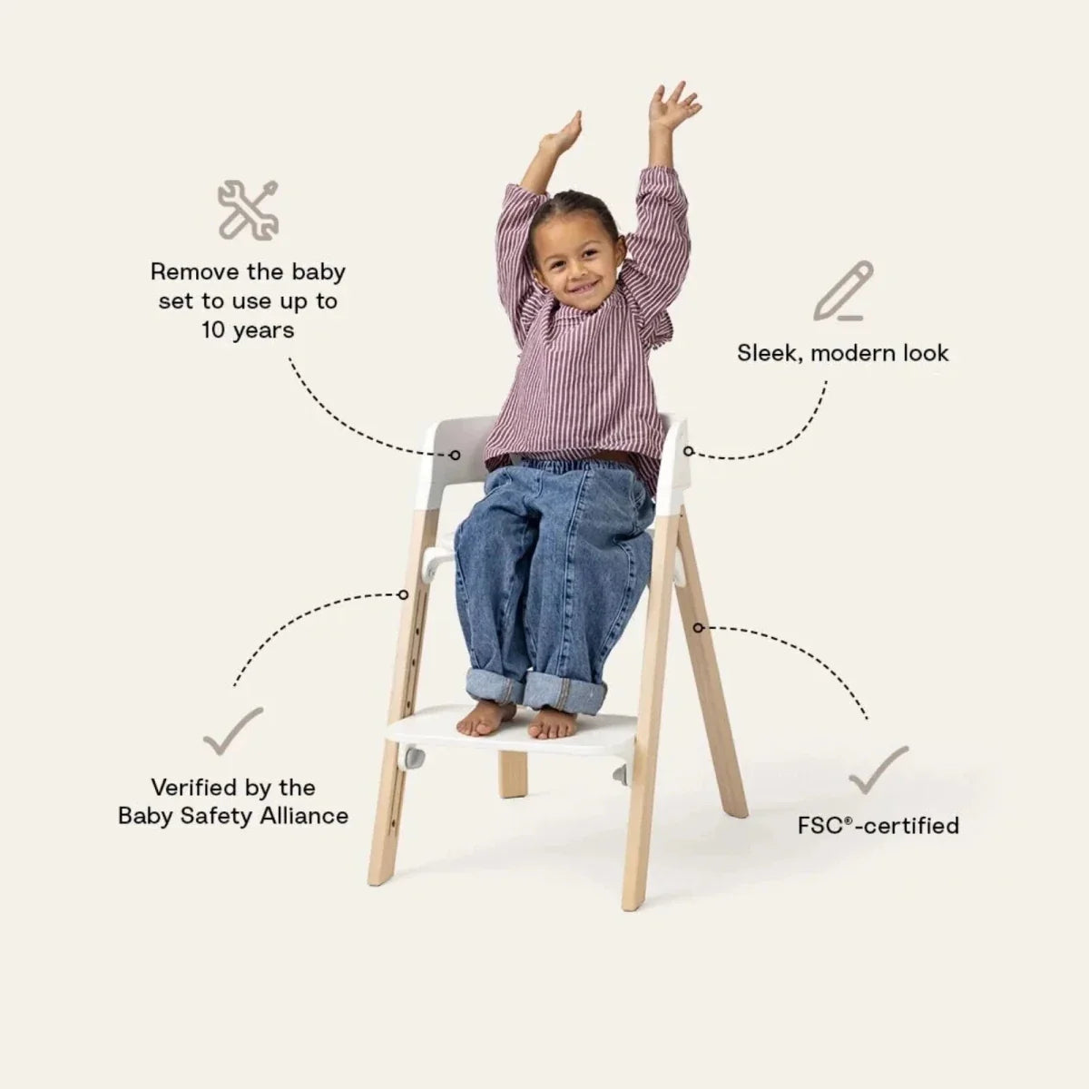 Stokke Steps Highchair - White / Natural