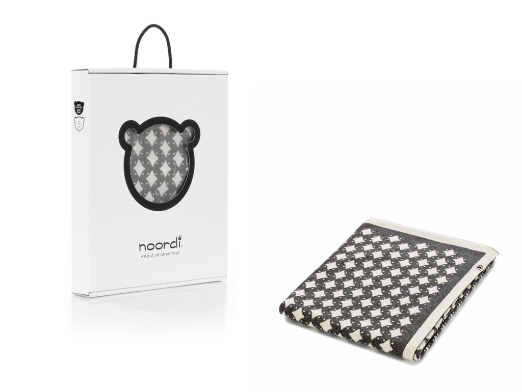 Noordi STAR Cotton baby Blanket 84 x 97 cm - Grey/White