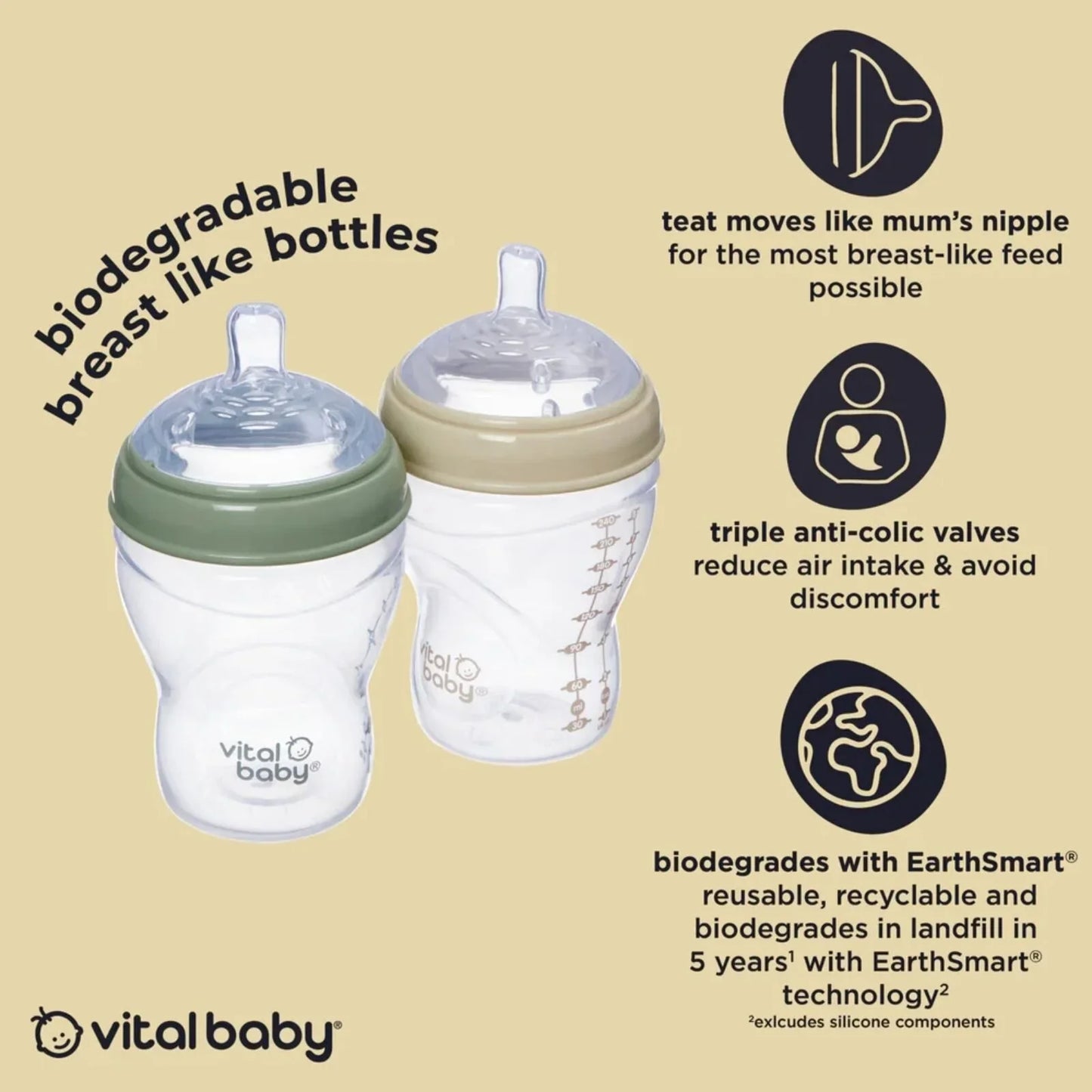 Vital Baby Nurture Breast Like Bottle 240ml