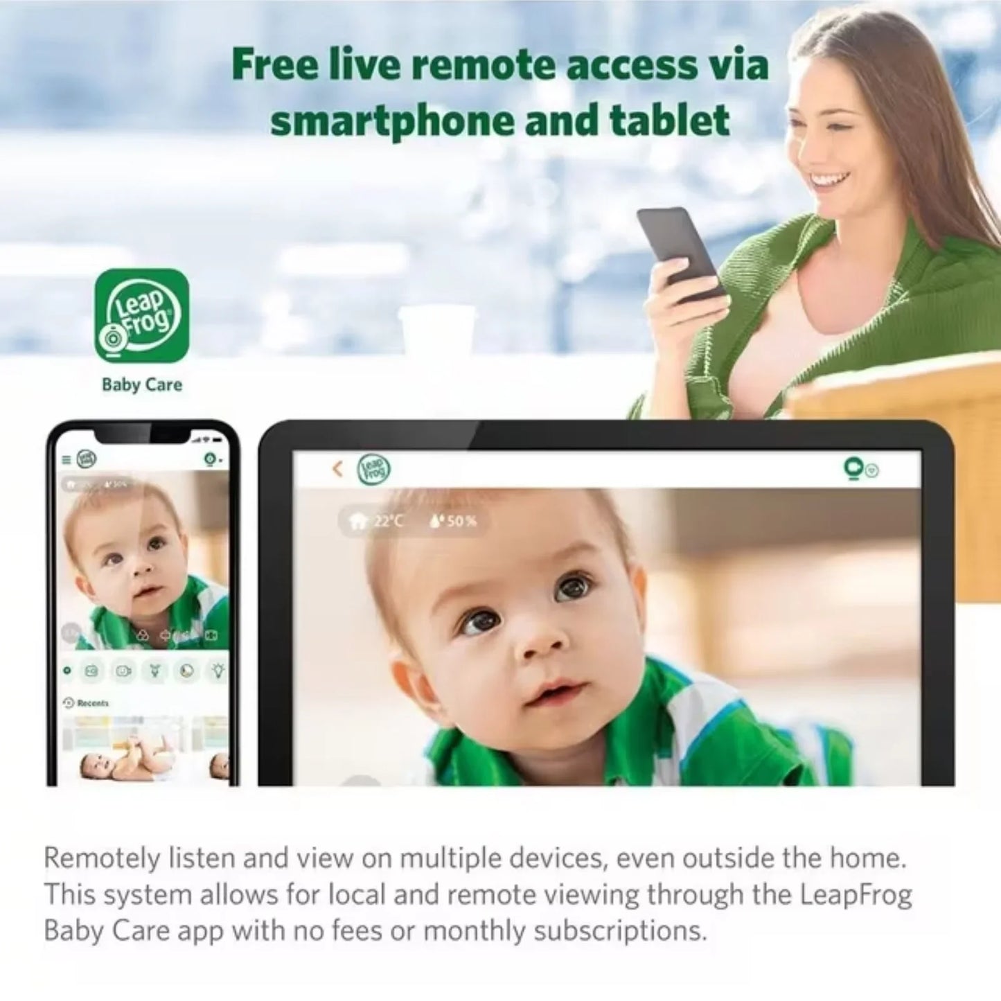LeapFrog LF815HD Wi-Fi Smart 5" HD Video Baby Monitor