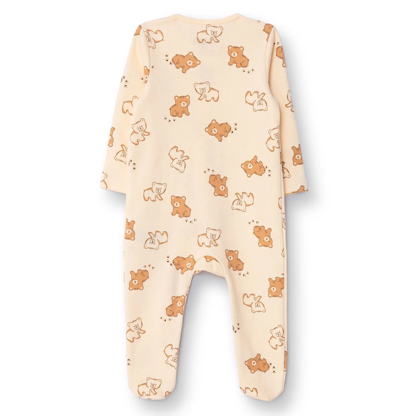 HelloBaby Newborn Footed Jumpsuit - Beige Printed