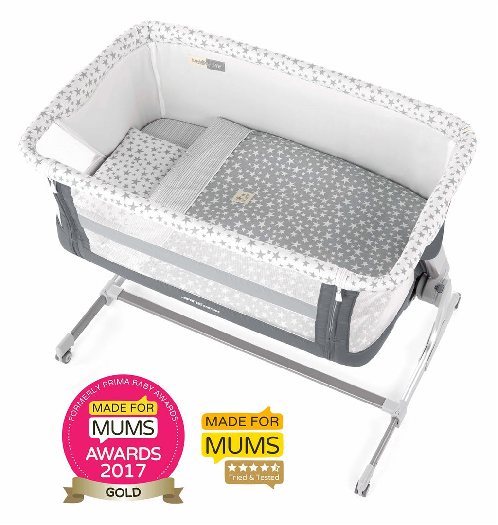 Jane Baby Side Crib + 4 Piece Bedding Set & Safety Mattress, Special Nature Edition