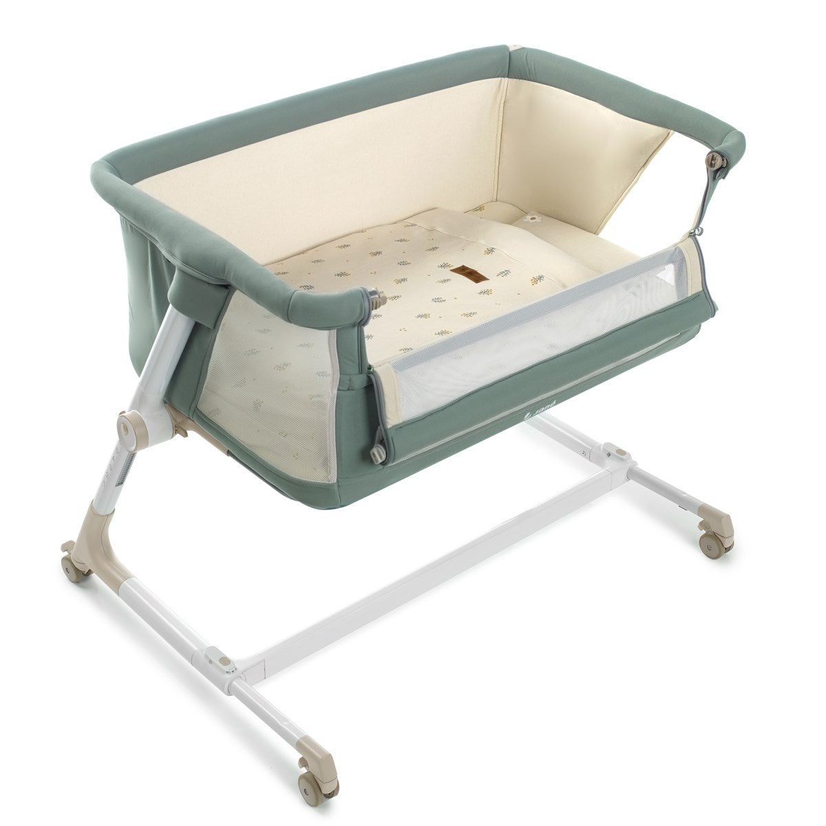 Jane Baby Side Crib + 4 Piece Bedding Set & Safety Mattress, Special Nature Edition