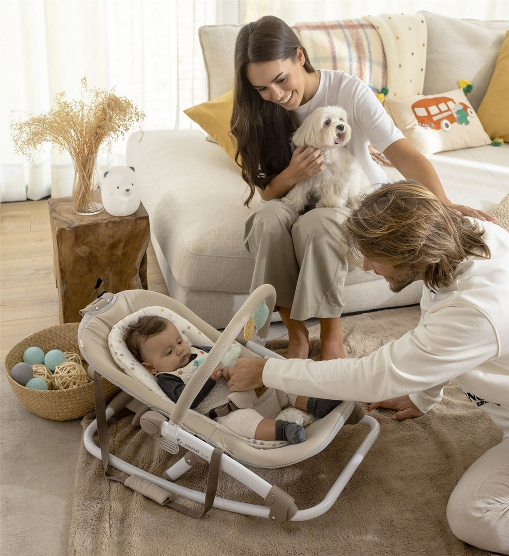 Fold Baby Rocker with Toy Arch & Reversible Newborn Cushion, Star