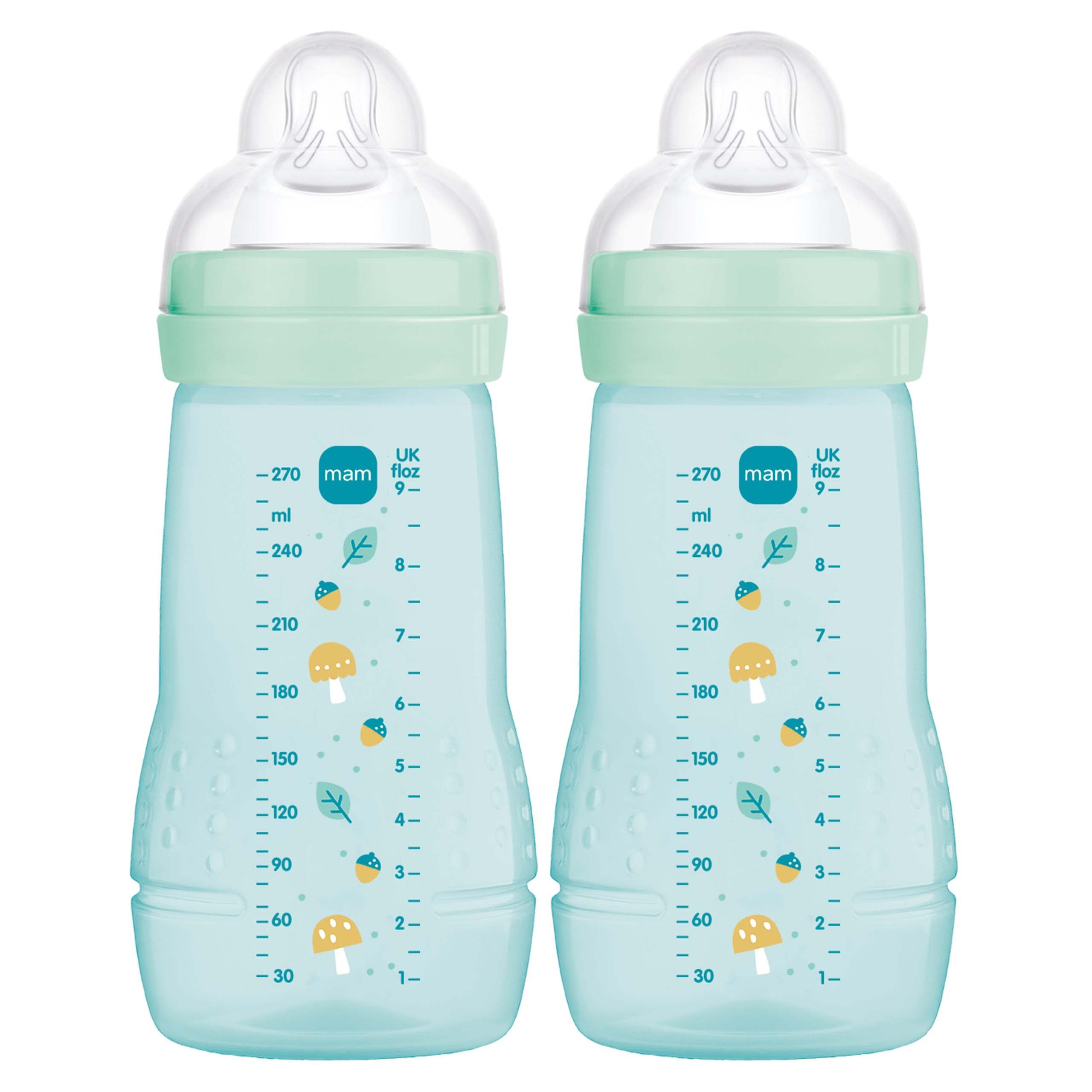MAM Easy Active Bottles 270mls - Blue (Pack of 2) - DESIGN MAY VARY TO IMAGE SHOWN