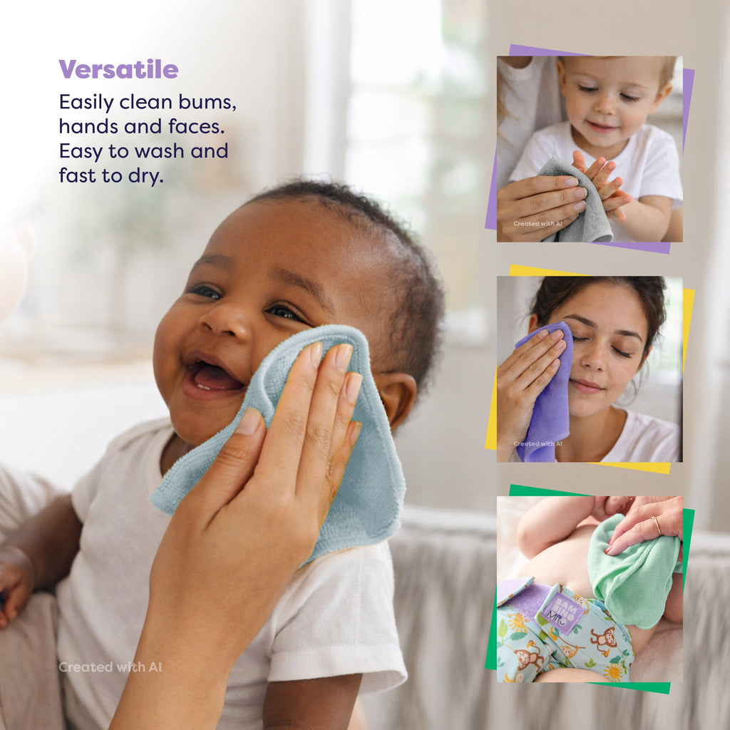 Reusable Baby Wipes for Sensitive Skin in Cloud