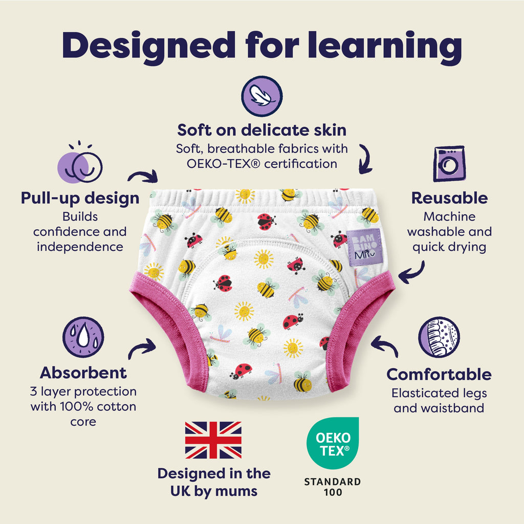 NEW: 5 Pack Reusable Potty Training Pants in Garden Party - Elite Design