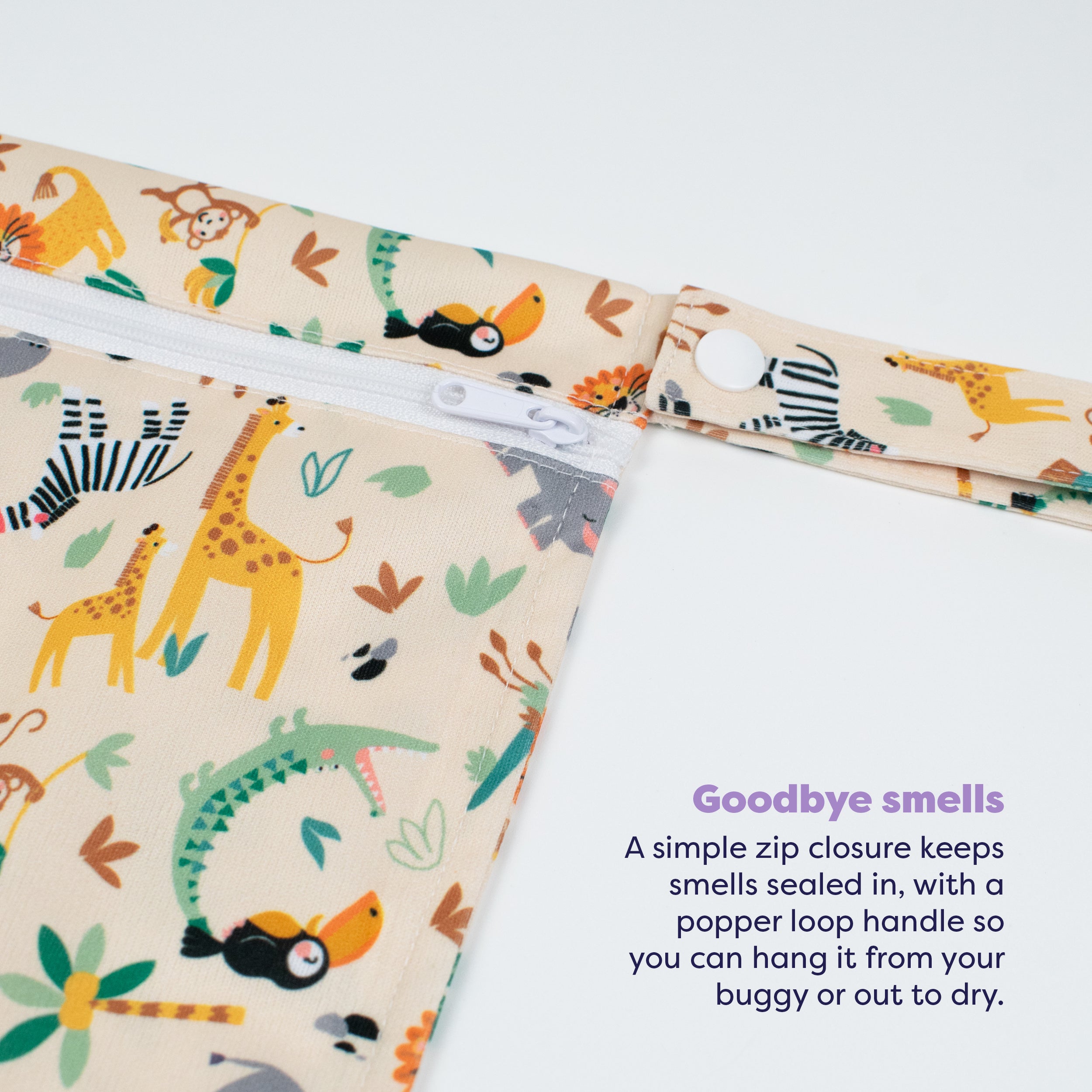 Out and About Waterproof Wet Nappy Bag in Safari Squad