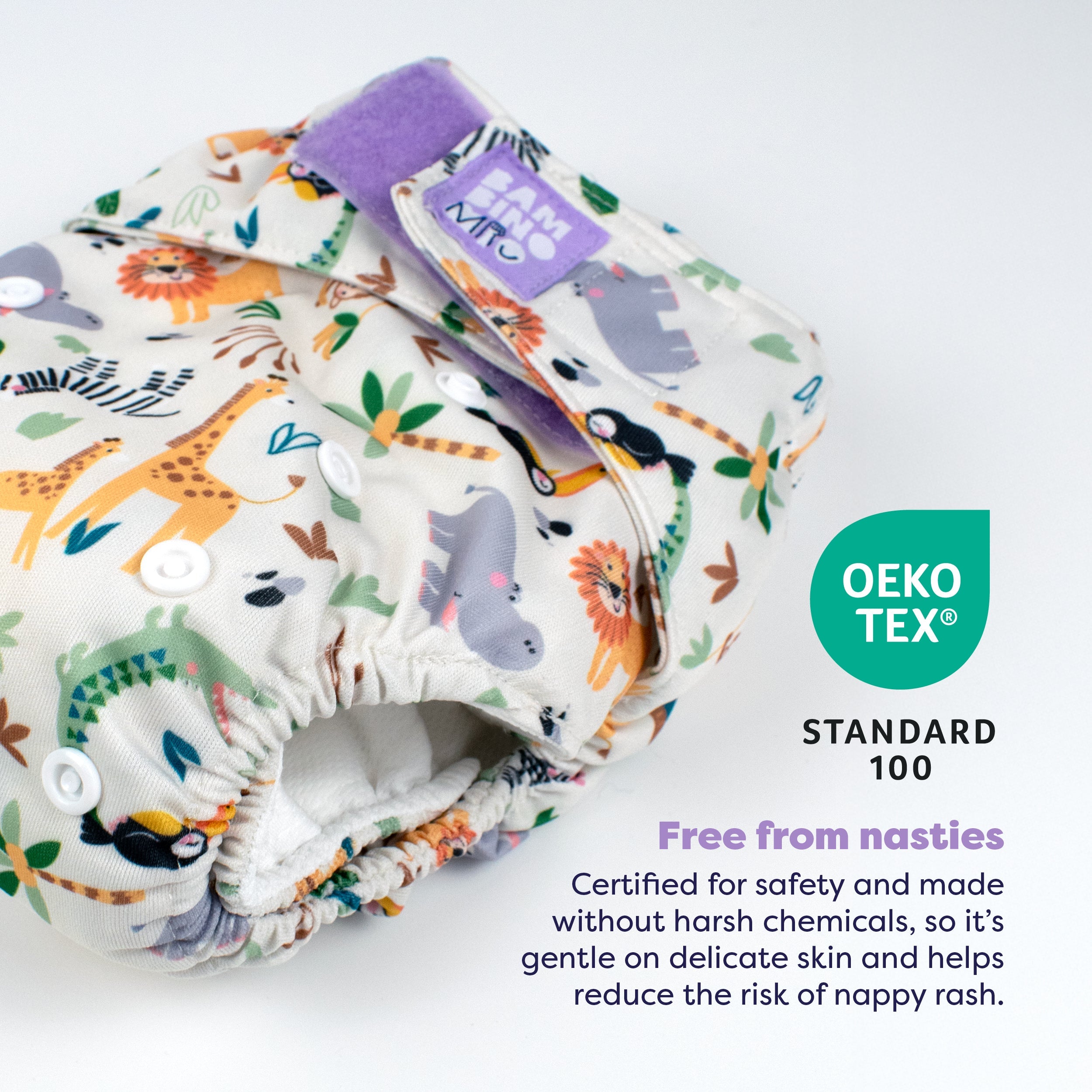 Revolutionary Reusable Nappy in Safari Squad