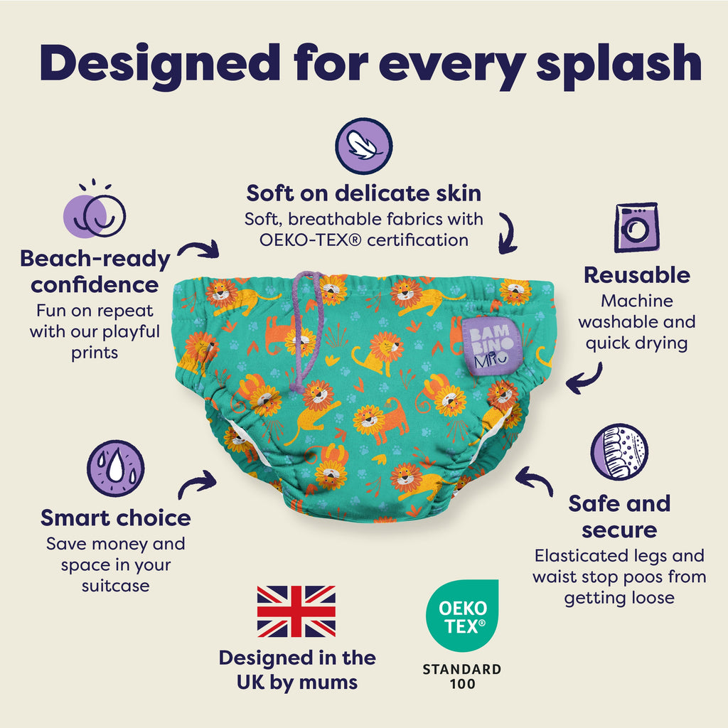 Reusable Swim Nappy in Cool Cats