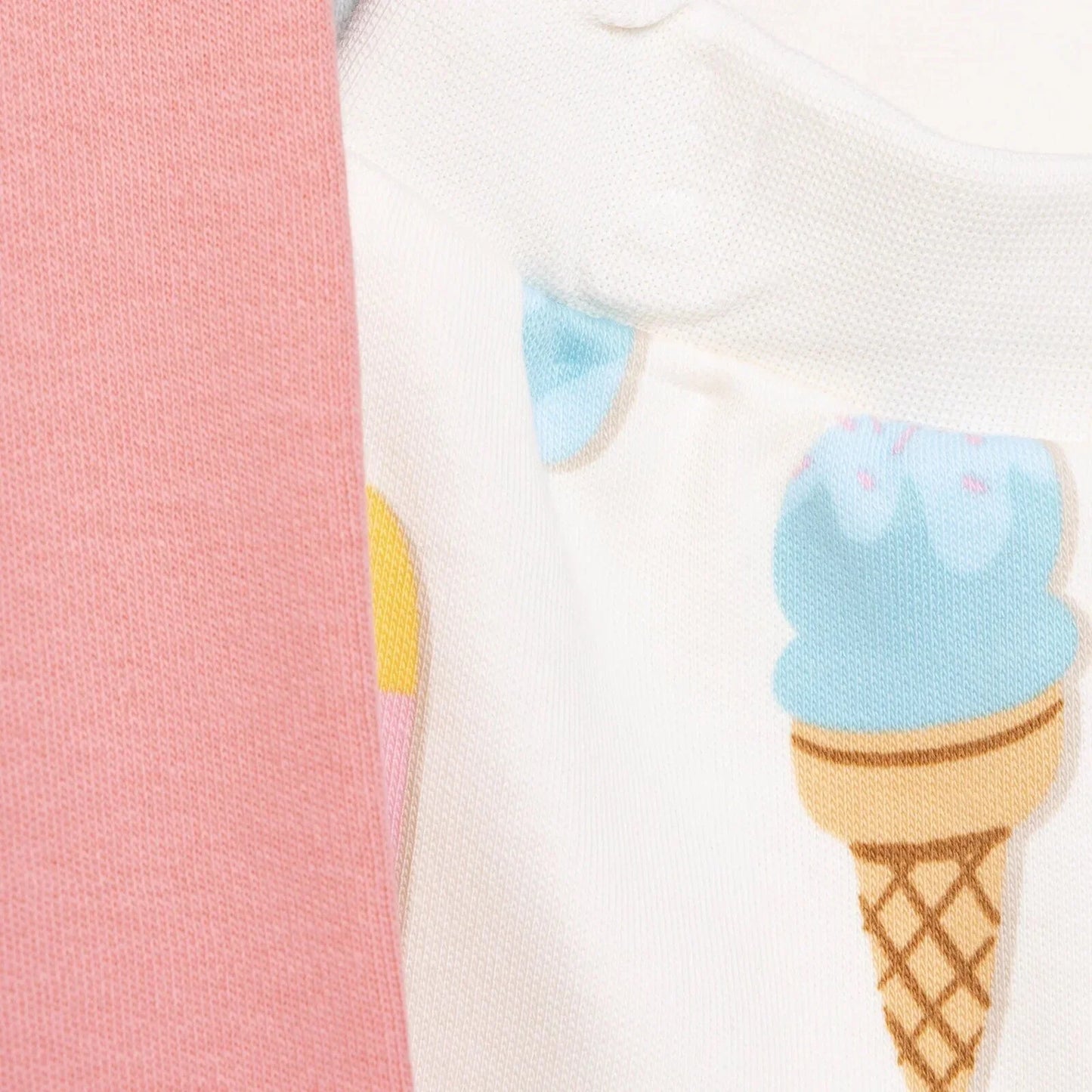 HelloBaby Baby Girl Basic Ice Cream Printed Footless Bottom 2 pcs - Pink