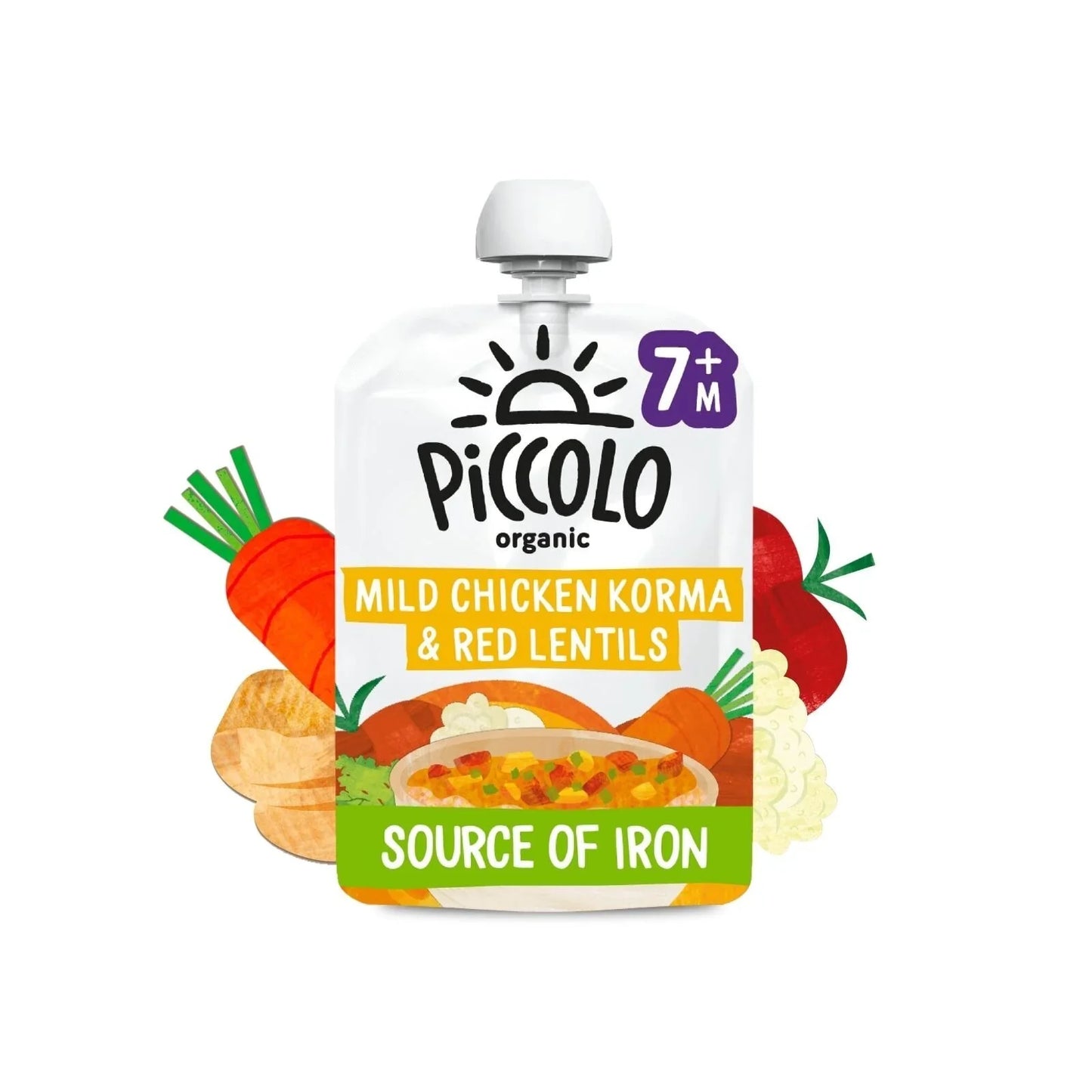 Piccolo Organic Mild Chicken Korma and Red Lentils 7+ months 130g