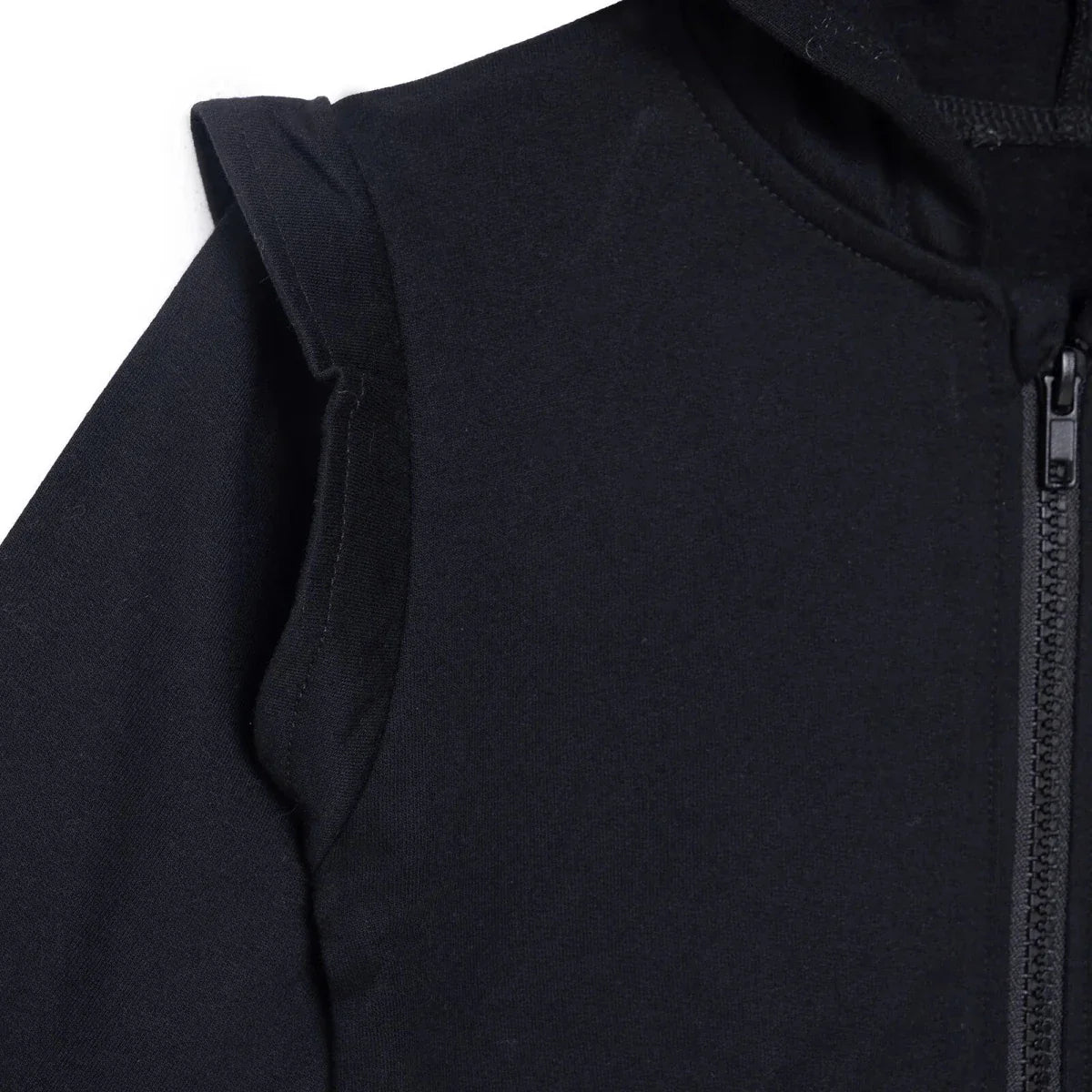 HelloBaby Girls Hooded Cardigan Crew Neck Long Sleeve - Black