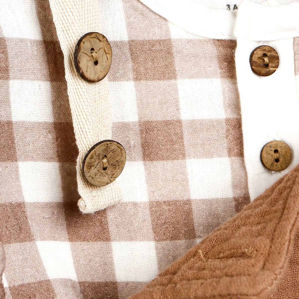 HelloBaby Newborn Muslin Overalls-Sweatshirt - Brown