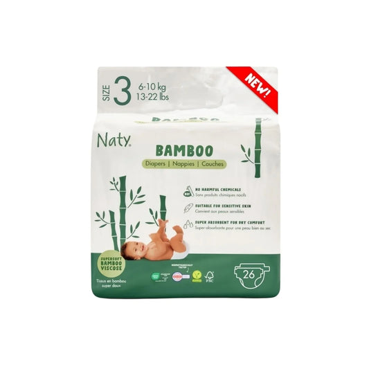 Naty Bamboo Viscose Baby Nappies Size 3 - 26 nappies