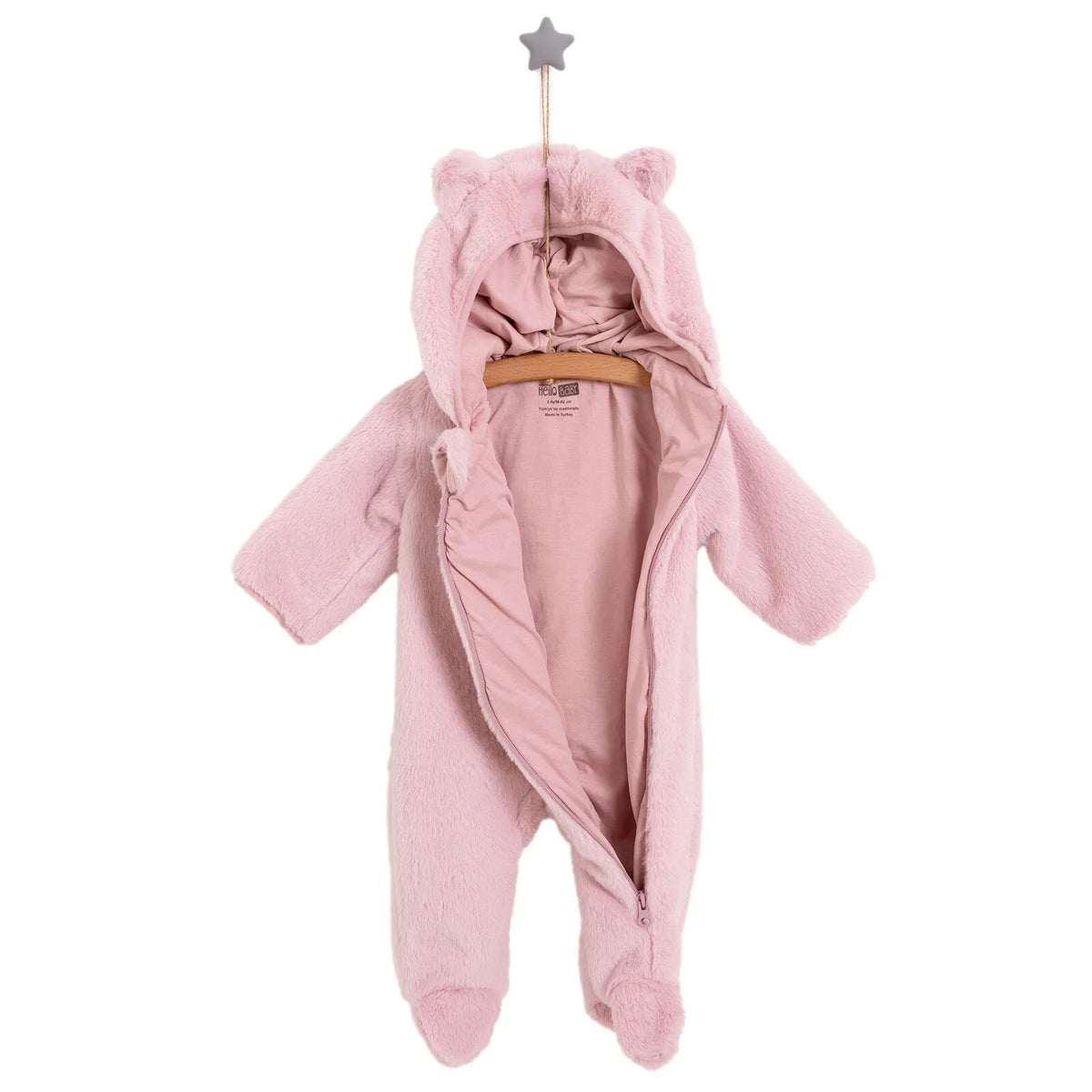 HelloBaby Plush Fleece Baby Pramsuit with Feet (3 Months to 12 Months)